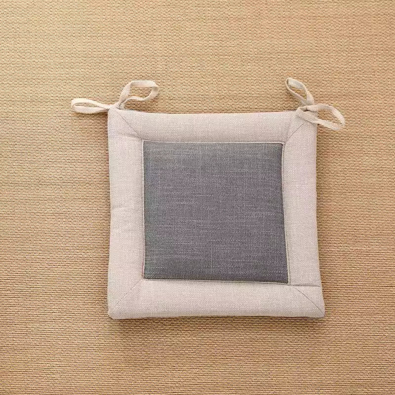 亚麻椅子坐垫可拆洗办公