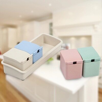 小麦秸秆调味罐瓶罐套装