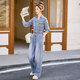 套装 女春装 2026新款 牛仔连体裤 今年流行漂亮独特气质连衣裤 超显瘦