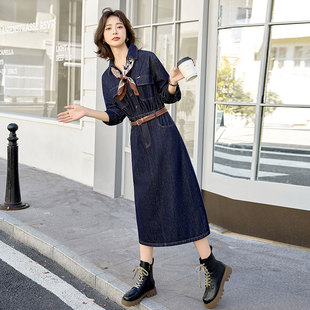 春季长袖牛仔裙连衣裙女2026新款今年流行爆款高端洋气轻奢高级感