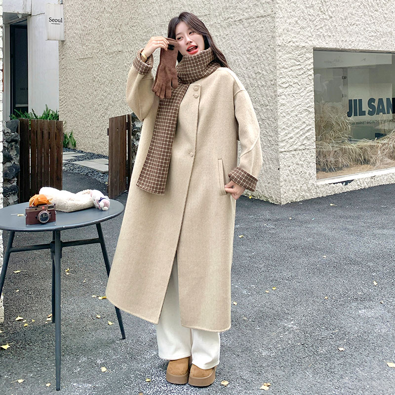 绵羊毛年轻款双面羊毛大衣外套