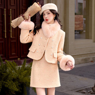 小香风富家千金冬装羽绒套装短裙女冬季2025新款轻奢高级感小个子