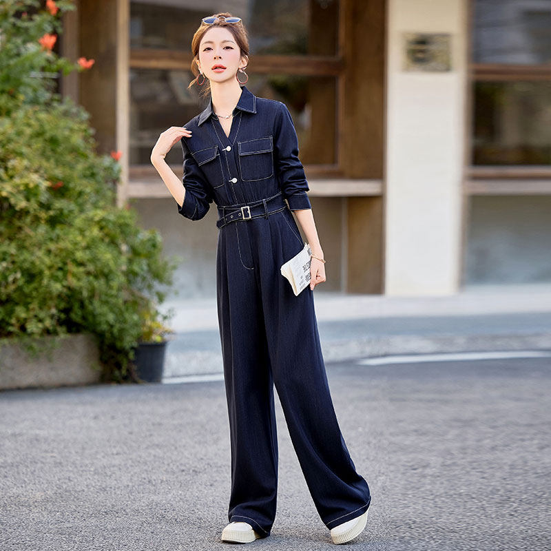 牛仔连体裤轻奢高级感女春装2026新款今年流行漂亮气质连衣裤显瘦