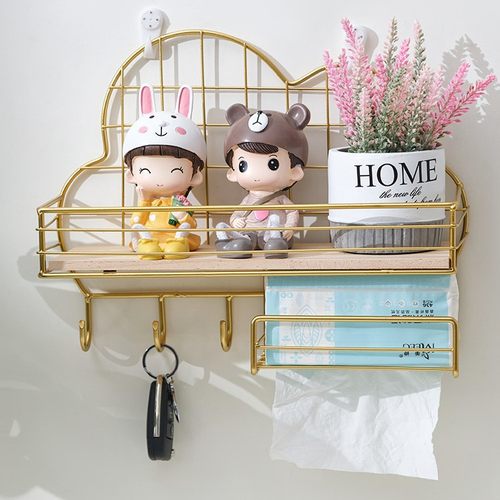 免打孔钥匙挂钩门口雨伞收纳置物挂架创意衣墙上墙面玄关装饰云朵