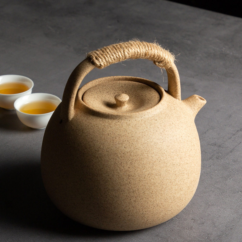家用煮茶粗陶瓷陶炉陶壶老岩炭炉泥壶水壶提梁陶烧日式大容量
