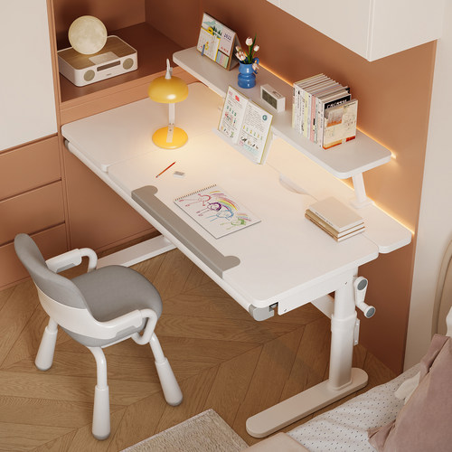 儿童学习桌实木书桌2025新款家用升降小学生写字桌子桌椅套装组合