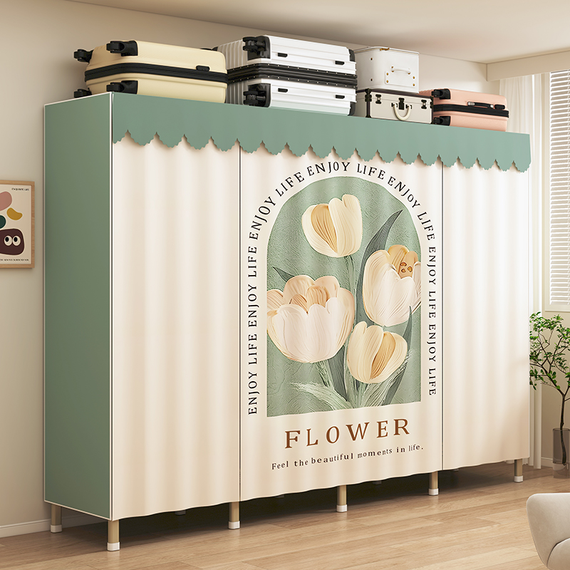 全钢管加粗坚固不晃免安装衣柜