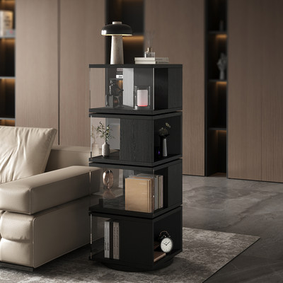 【层层可旋转】实木旋转置物书架