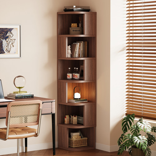 实木转角书架客厅角柜墙角收纳架卧室拐角床头书柜落地储物置物架