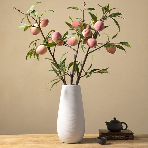 客厅摆件水果假桃子寿桃花艺