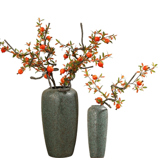 美式石榴果仿真花假花客厅电视柜摆设长树枝落地干花艺装饰品摆件