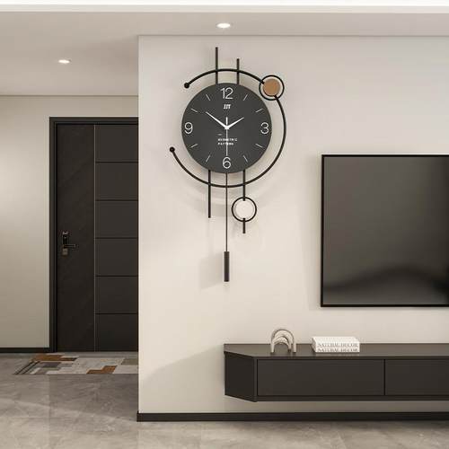 大气轻奢高级客厅钟表画 画新款现代简约时钟创意装饰挂钟画 画饭