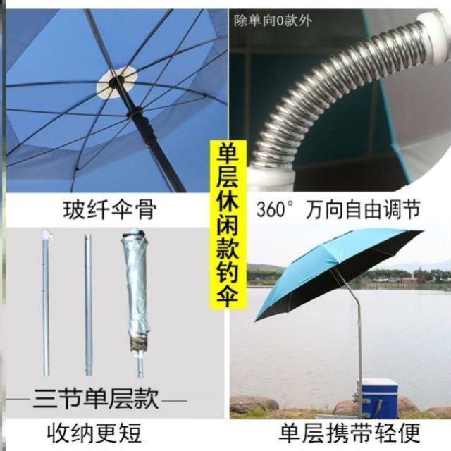 新型钓鱼伞钓万向专业专用太阳伞雨伞遮阳伞户外地插防晒新款两用