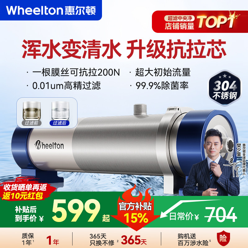 惠尔顿中央净水器家用厨房全屋超滤pvdf自来水管道农村井水大流量