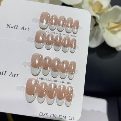 【白月光】海莉经典法式公主气质显白纯欲天花板简约手工穿戴美甲