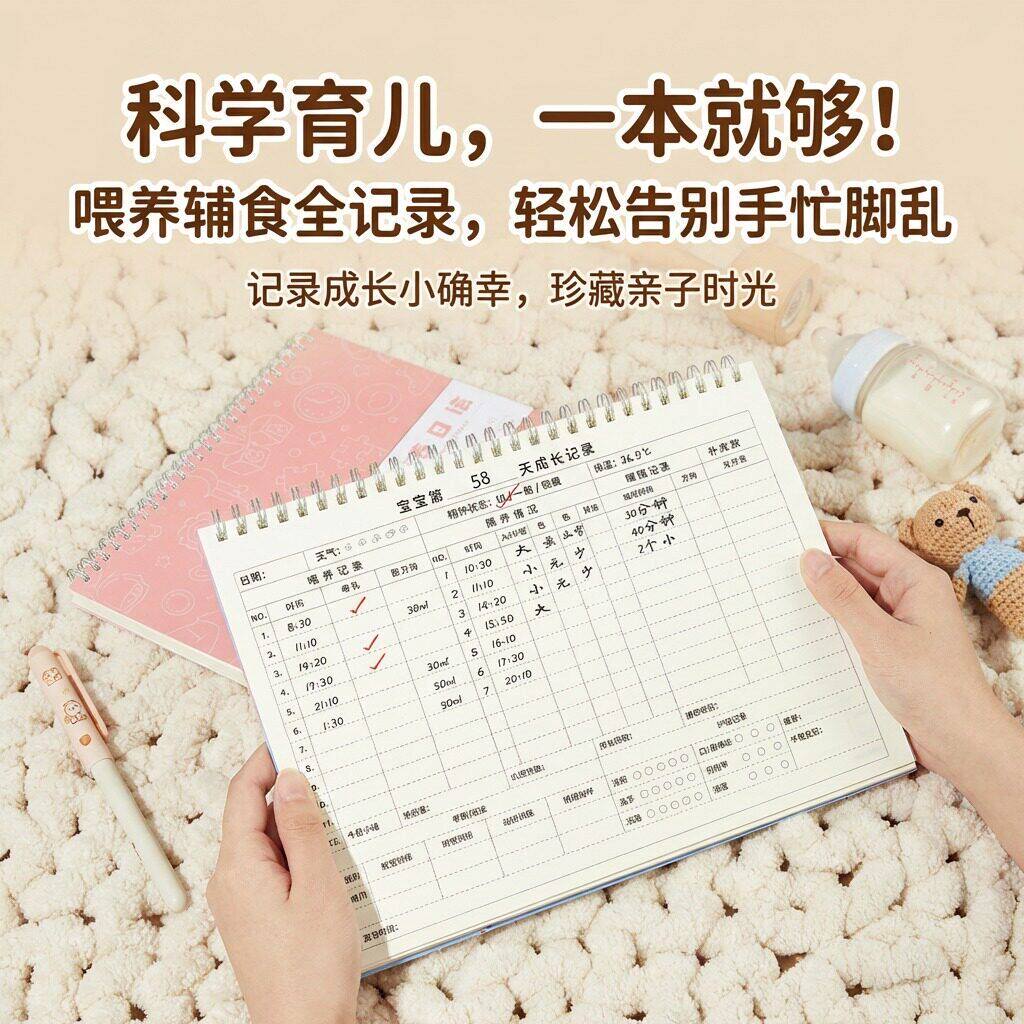 宝宝喂养辅食记录本一本两用婴儿新生儿奶粉喂养辅食记录本喂养日