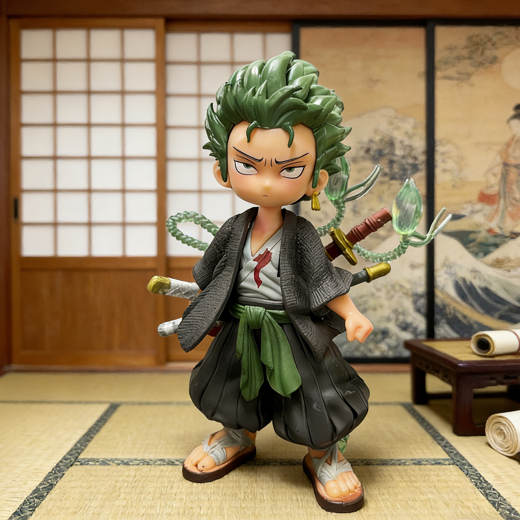 Q版海贼王系列索隆手办 车载摆件路飞人仔玩偶航海王周边生日礼物