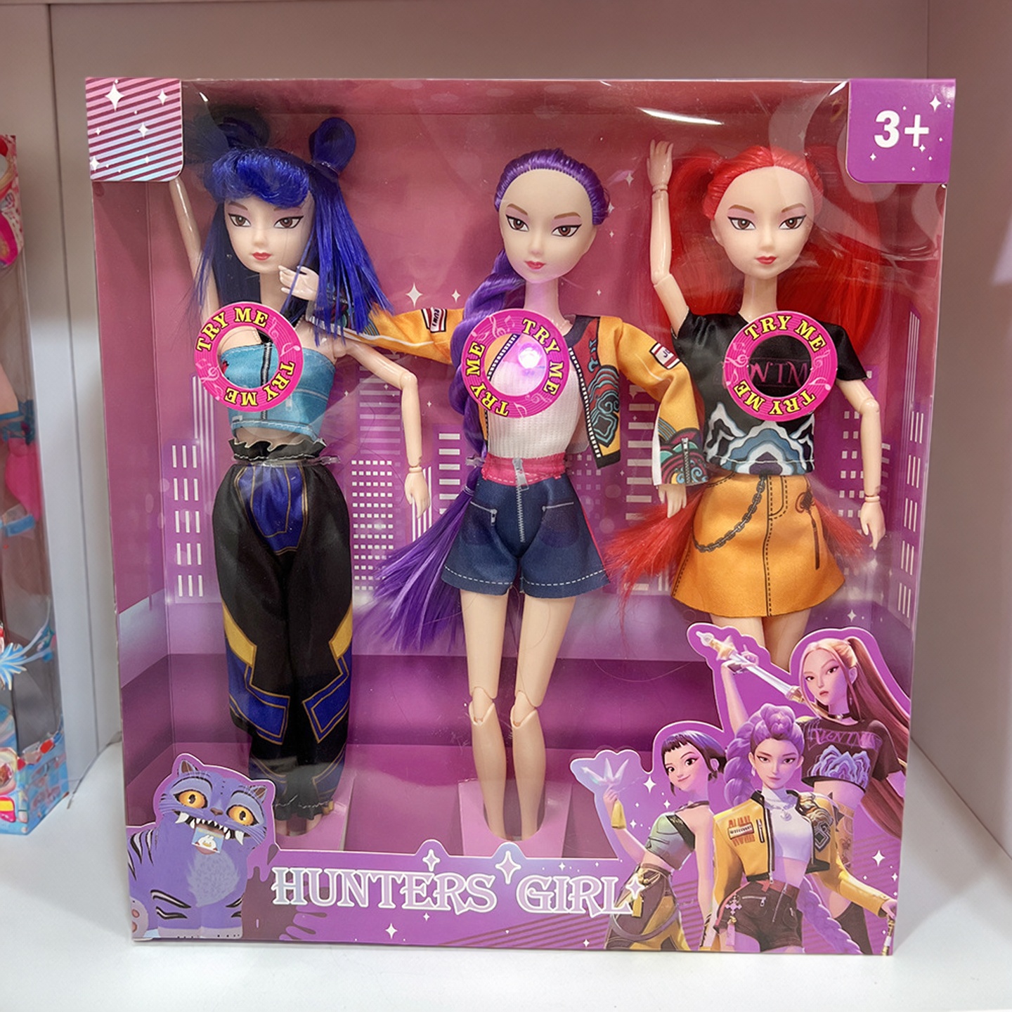 音乐灯光版K-POP猎魔女团娃娃露米米拉佐伊搪胶玩偶公仔玩具礼物