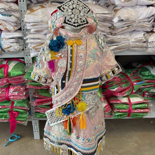 快乐阳光演出服女童傣族粉色服装戛洒小花腰傣女孩