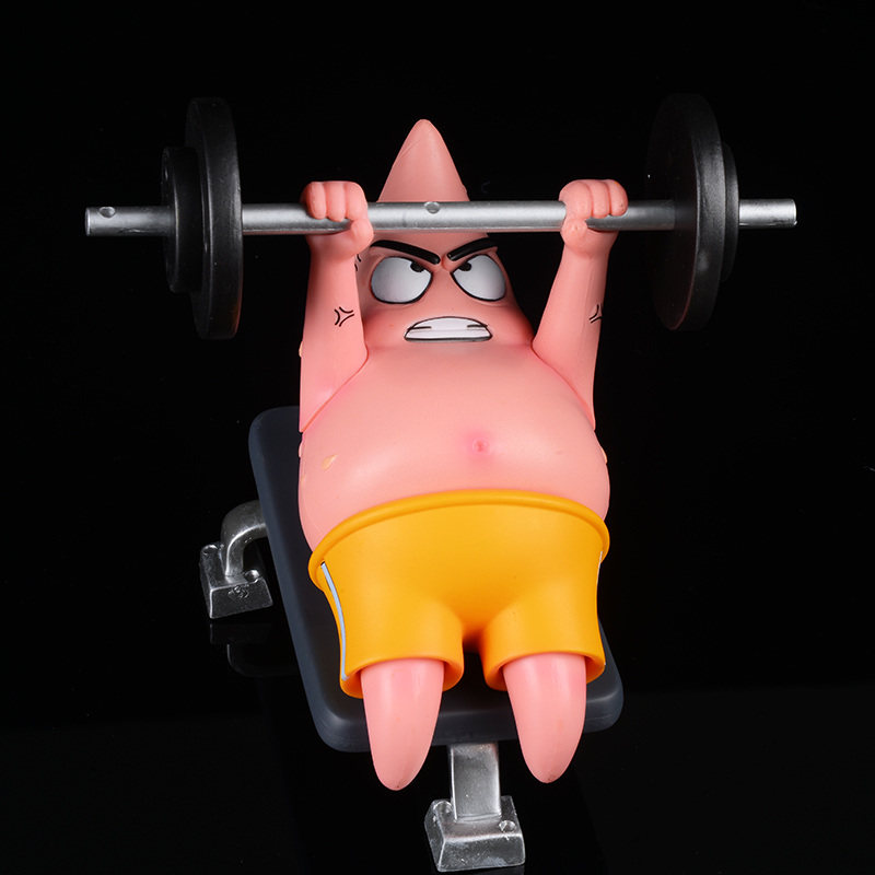 gk 自律 派大星 健身举重 海绵宝宝 肌肉 健美 潮玩 摆件手办mfvo