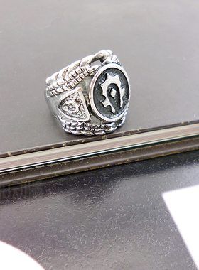 魔兽世界部落标志 戒指 战歌部落图腾动漫游戏周边饰品男生日礼物