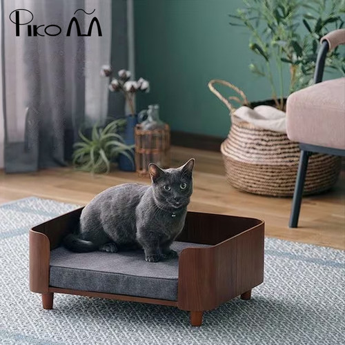 日本出口可拆洗木质狗窝宠物沙发