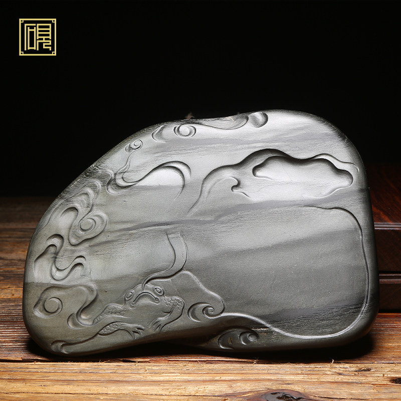 【孤品】匠心非遗传人工艺美术大师砚台《金蟾献瑞》老坑歙砚砚台 精品天然眉纹籽料歙砚高档砚台端砚文房