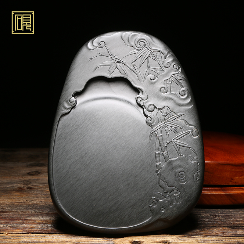 【孤品】匠心非遗 大师砚 高档老坑砚台 珍藏品《高风亮节》老坑水波纹歙砚精品品高档原石歙砚文房四宝端砚