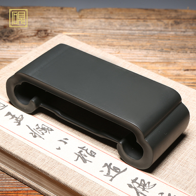 老坑歙砚石《素韵墨床》作品