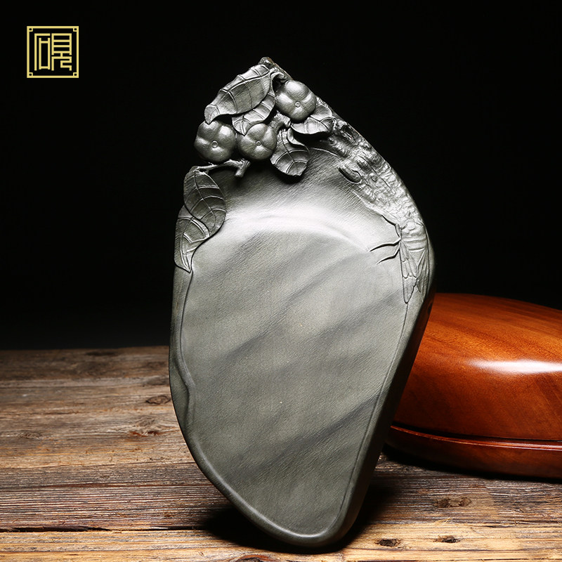 【孤品】匠心非遗 大师砚 高档老坑砚台 珍藏品《事事如意》老坑眉纹歙砚精品品高档原石歙砚文房四宝端砚