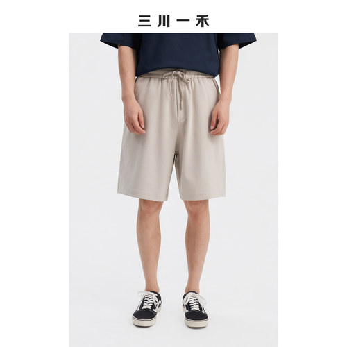 松紧腰百搭休闲立体压线针织短裤