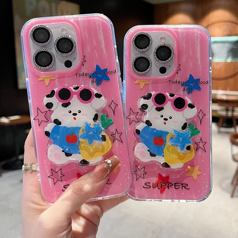 适用苹果系列iPhone16新款手机壳13pro15pro可爱风拎包小熊转转星星14promax16promax全包防摔大孔网红保护套