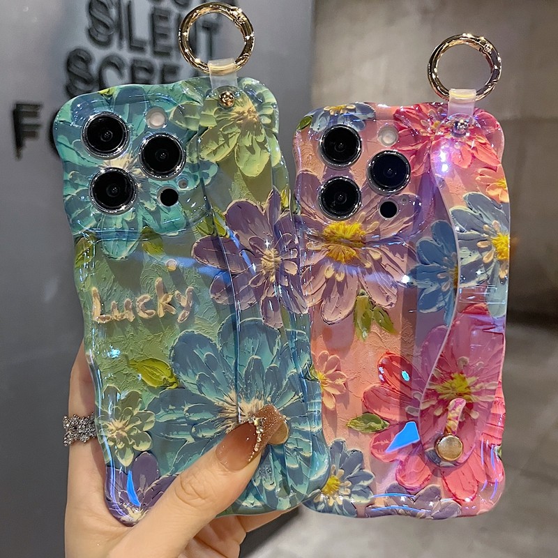 适用苹果系列iPhone17新款手机壳15pro14promax小众粉紫樱花13pro16promax精孔腕带支架扭扭边防摔网红保护套