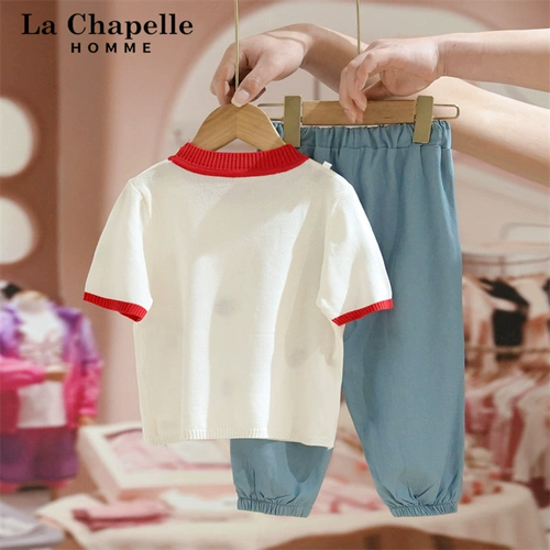 Летняя одежда, трикотажный комплект, летняя детская футболка с коротким рукавом, детская одежда, в западном стиле