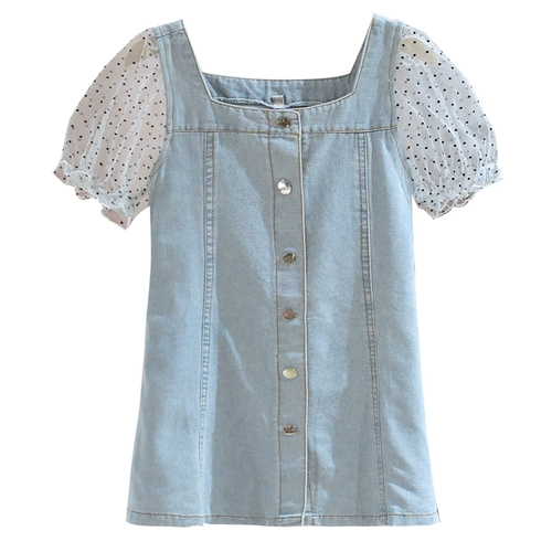 Летнее платье, детская летняя одежда, джинсовая юбка, детская одежда, в западном стиле