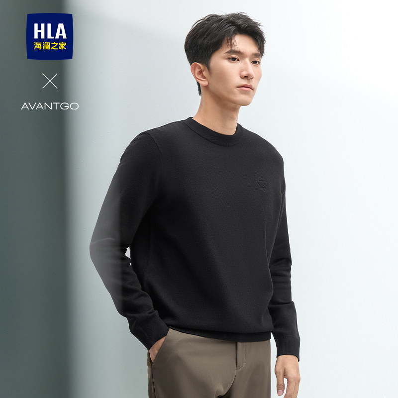 海澜之家包芯纱圆领有型针织衫男
