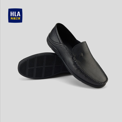 HLA/海澜之家舒适休闲皮鞋2026新款商务一脚蹬时尚软底乐福鞋子男