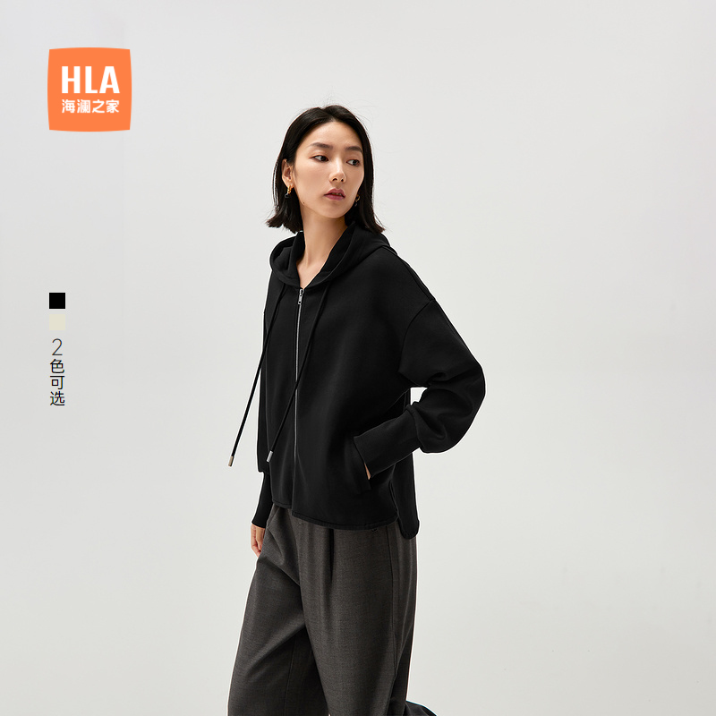 海澜之家宽松连帽侧边开衩卫衣