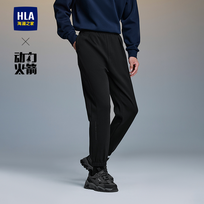 海澜之家微弹简约印花卫裤