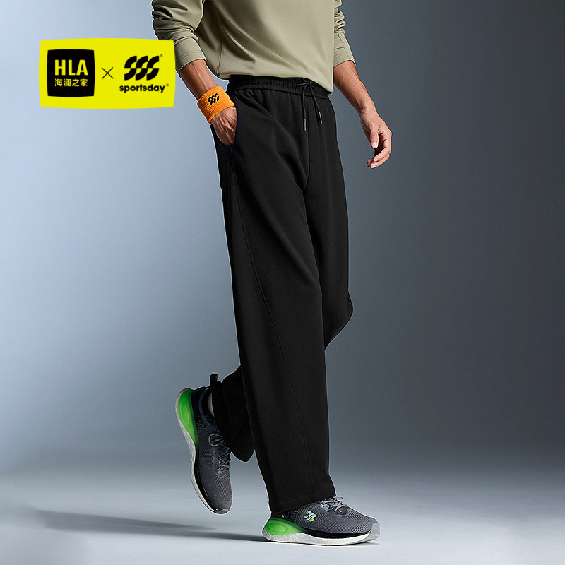 海澜之家抽绳系带印花弹力卫裤男