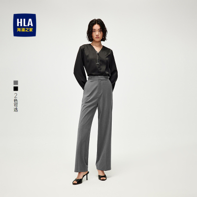 海澜之家直筒纯色梭织商务西裤女