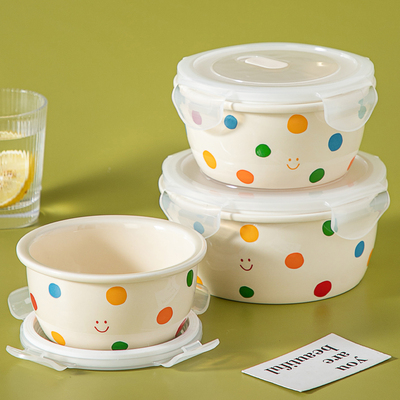 微波炉加热专用碗陶瓷饭盒便当盒碗带盖上班族密封保鲜碗带饭餐盒