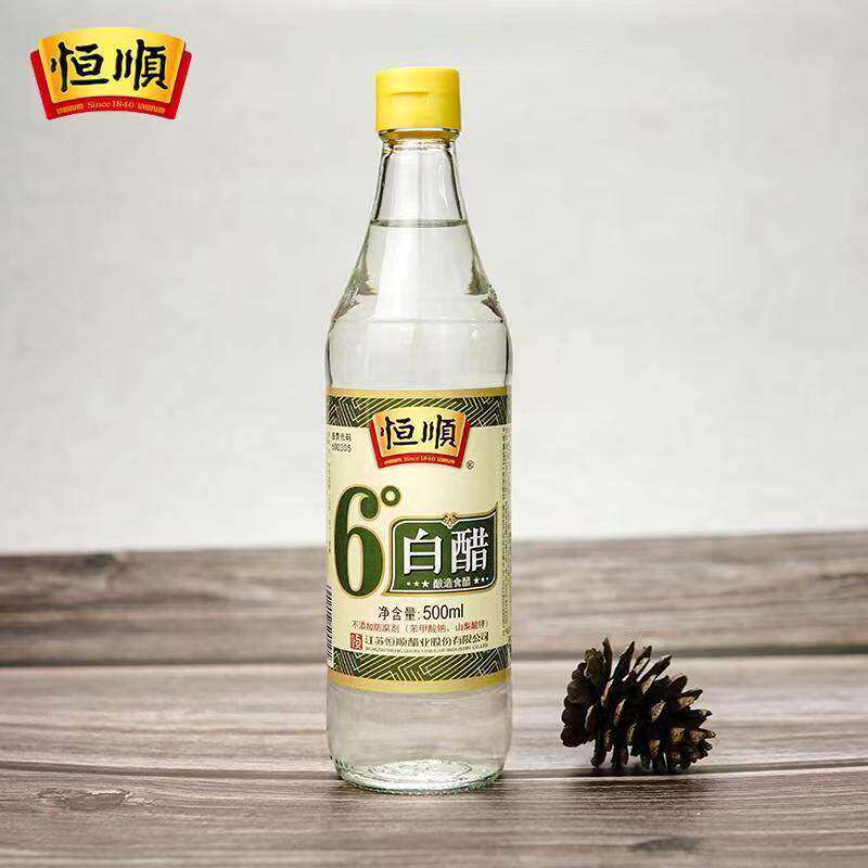 恒顺镇江6度白醋500ml小瓶装家用尝鲜酿造食醋炒菜凉拌洗脸除水垢