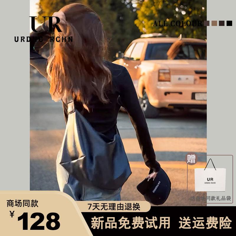 新款小众设计感复古格纹单肩包