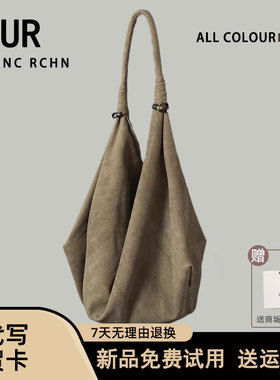 UR新中式流浪包做旧帆布包单肩女2025新款腋下托特包大容量手提包