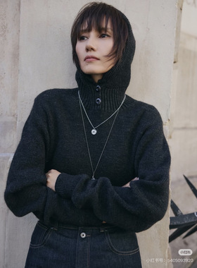 26秋冬新款高克重羊毛连帽针织上衣毛衣女660B52575