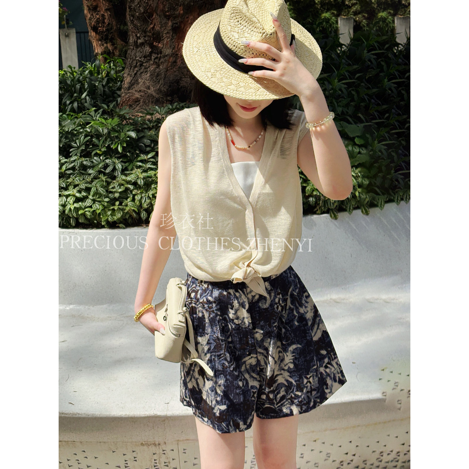 青花瓷松紧腰短裤488A51655,女装/女士精品,短裤,淘宝优惠券,粉丝福利购,淘宝优惠卷