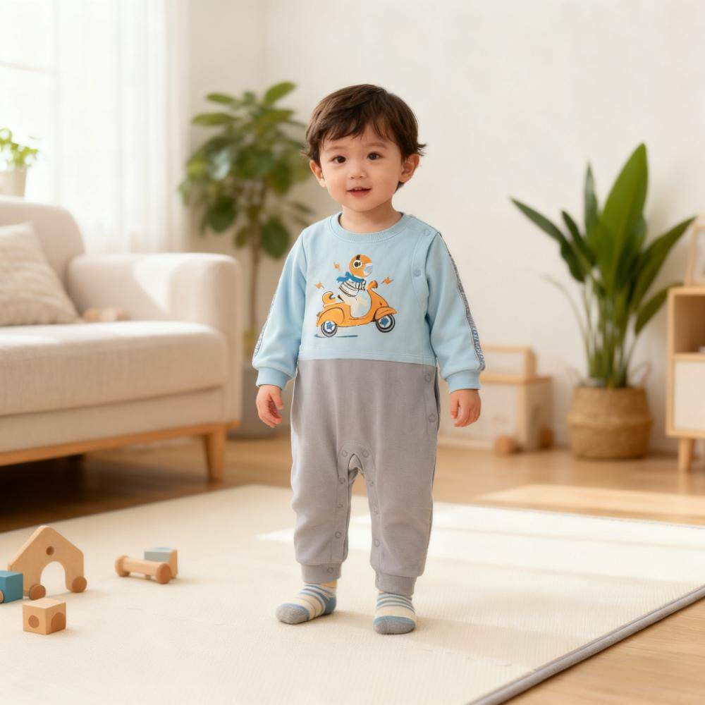 好孩子GB婴儿a类亲肤长袖连体衣