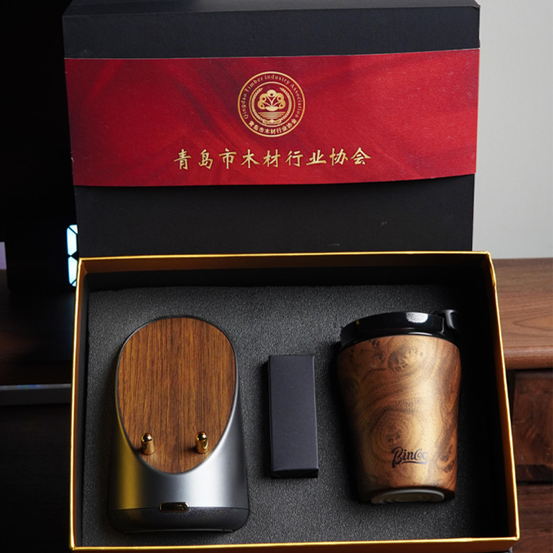 复古木纹高端商务礼品套装咖啡杯蓝牙音箱会议活动企业定制礼品