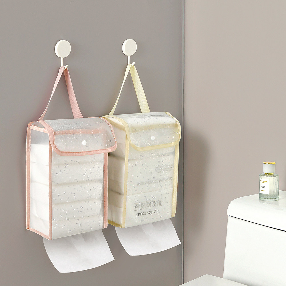 纸巾收纳挂袋卫生间壁挂式免打孔抽纸袋浴室透明防水卷纸纸巾盒袋,收纳整理,收纳挂袋,淘宝优惠券,粉丝福利购,淘宝优惠卷